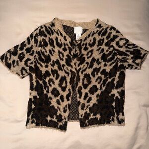 H&M Leopard Pattern Cardigan - Black and Tan